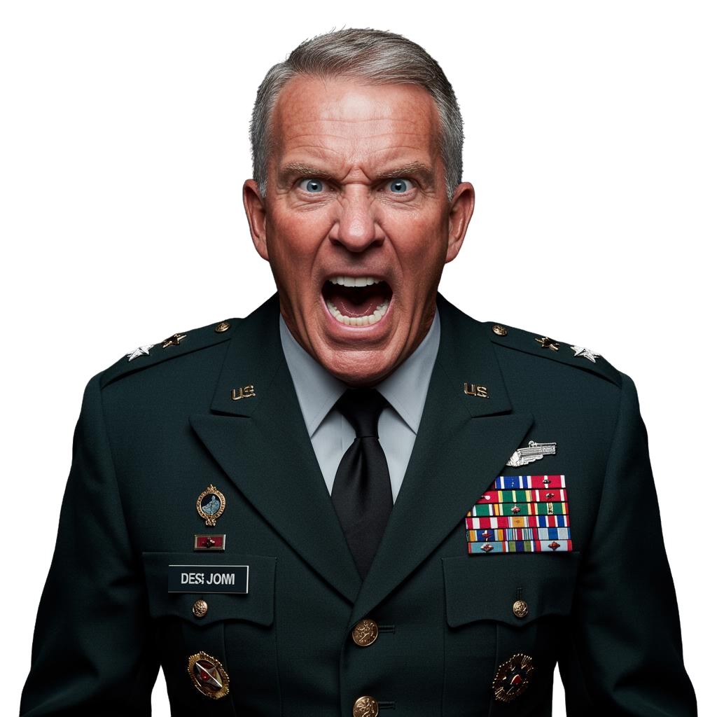 Colonel Jack looking stern